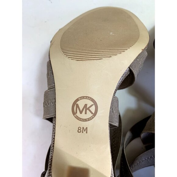 MICHAEL Michael Kors NEW! Wendy Strappy Stretch Sandal Lizard Beige 8 - Picture 8 of 8